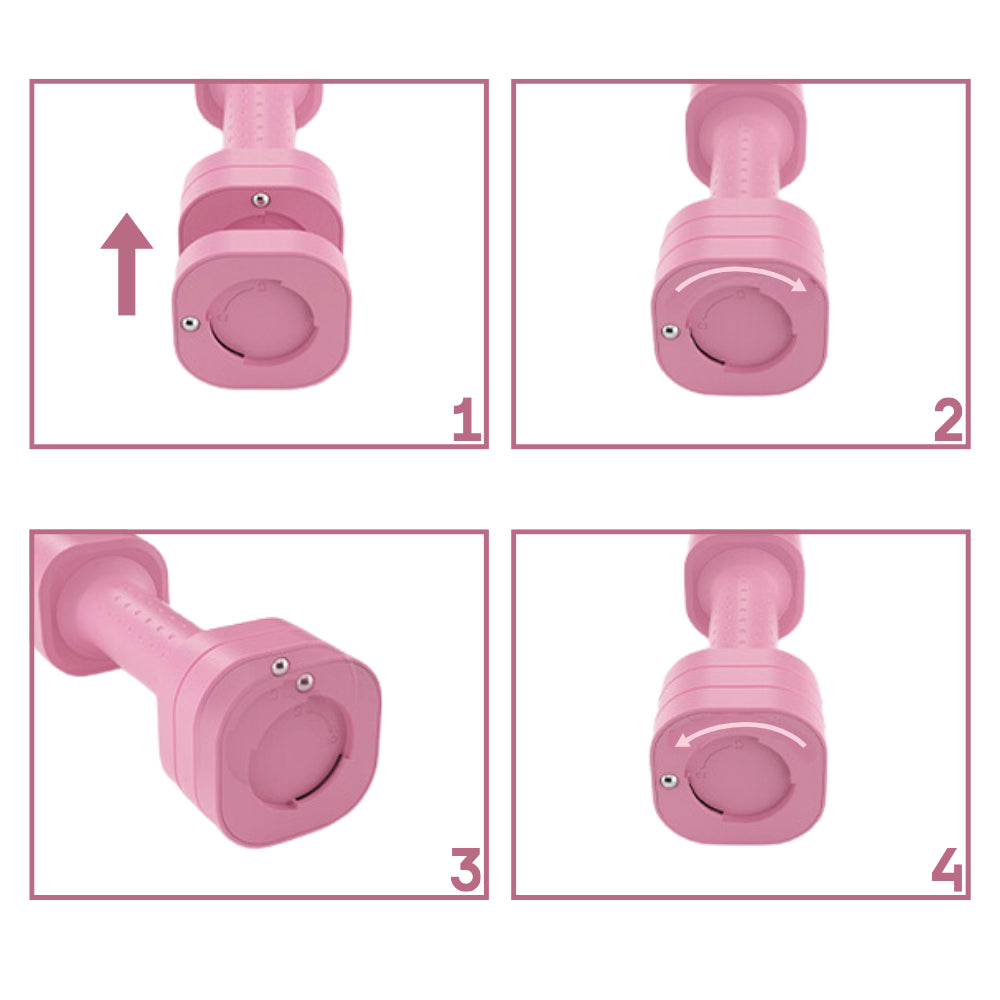 Verstelbare dumbbell - 0.9 t/m 2.3 kg - Roze