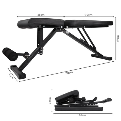 Fitnessbank inklapbaar - Max. 150 kg – Zwart