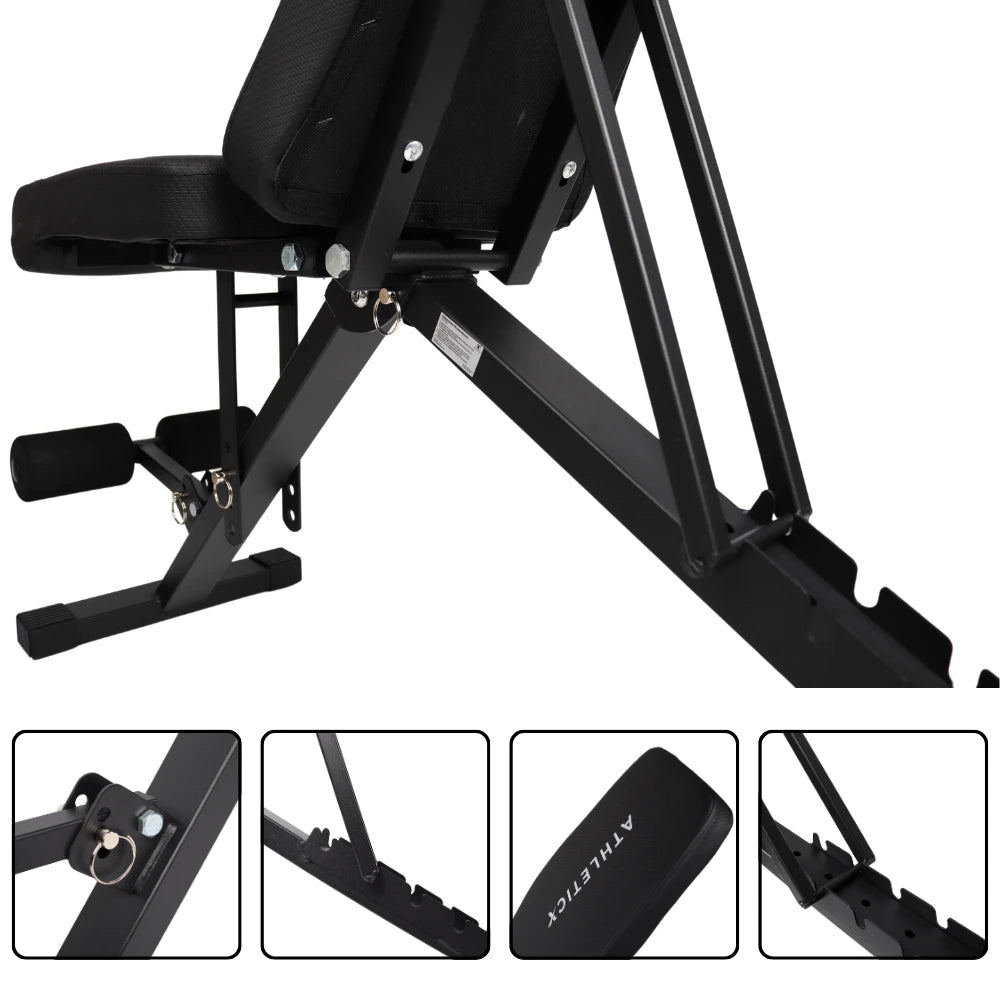 Fitnessbank inklapbaar - Max. 150 kg – Zwart
