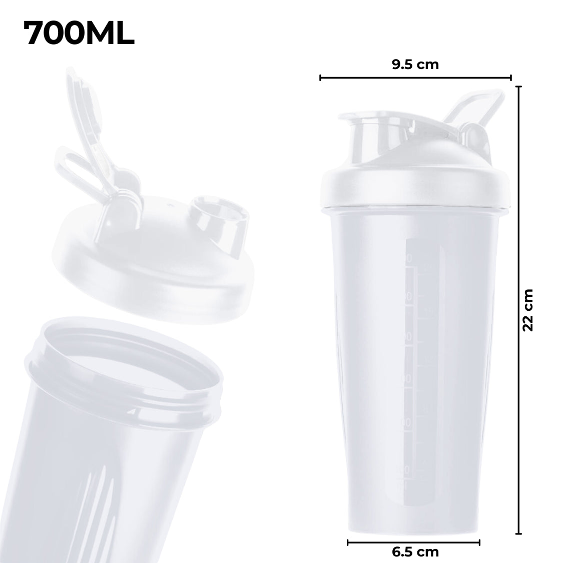 Essential Shakebeker Transparant Wit - 700 ml