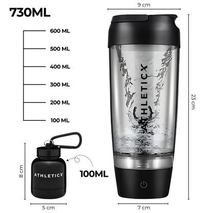 Elektrische Shakebeker Transparant Zwart - 730 ml